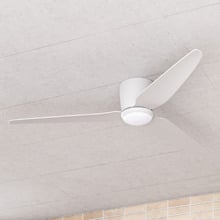 Claro 132cm DC White Low Profile Ceiling Fan with LED Light
